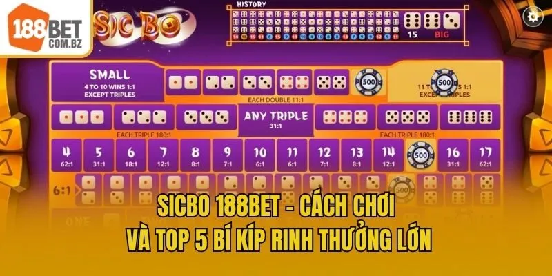 Sicbo 188bet – Cách Chơi Và Top 5 Bí Kíp Rinh Thưởng Lớn